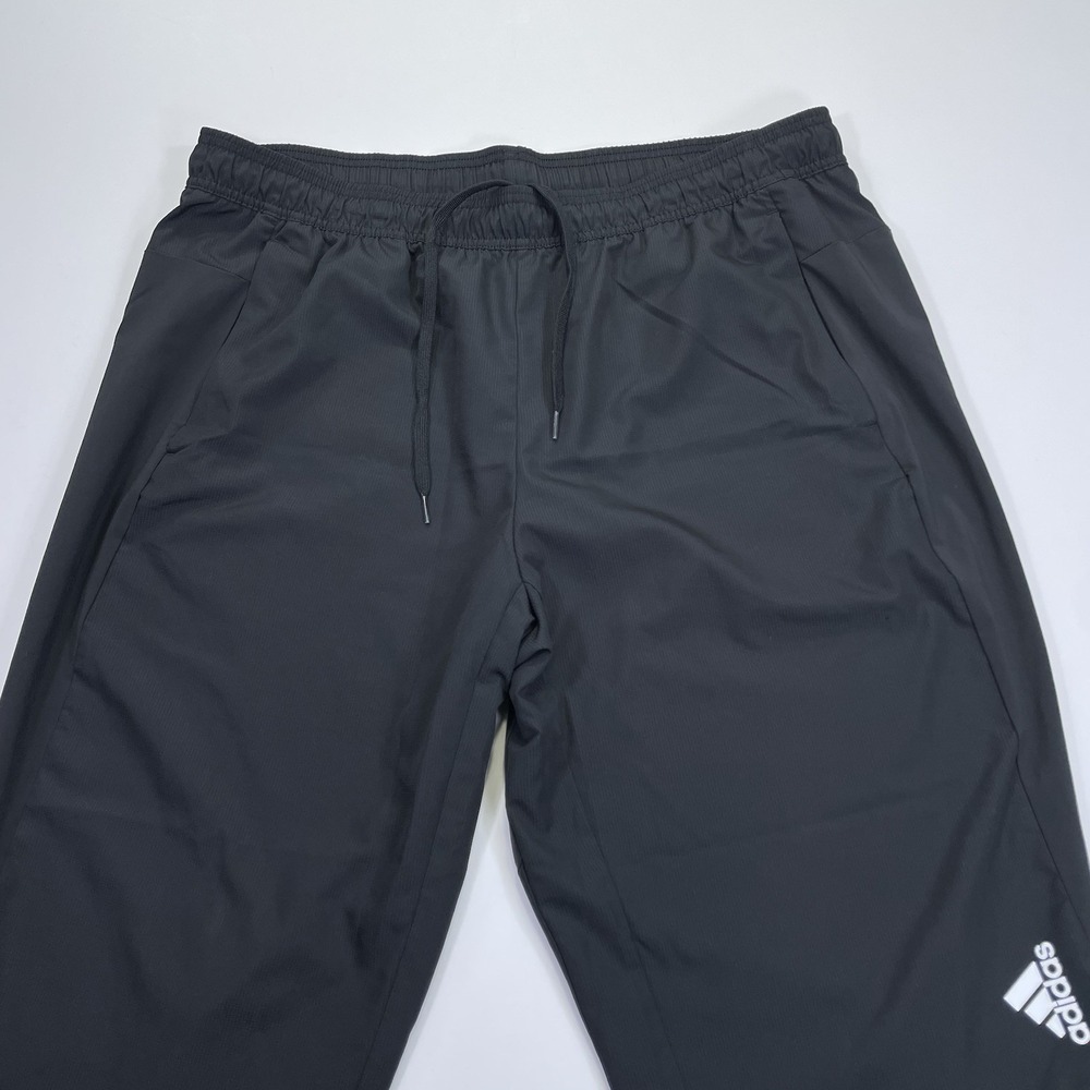 Adidas Windbreaker Pants Men's 2XL Black Track Athletic Gym Wear Soccer 38x29